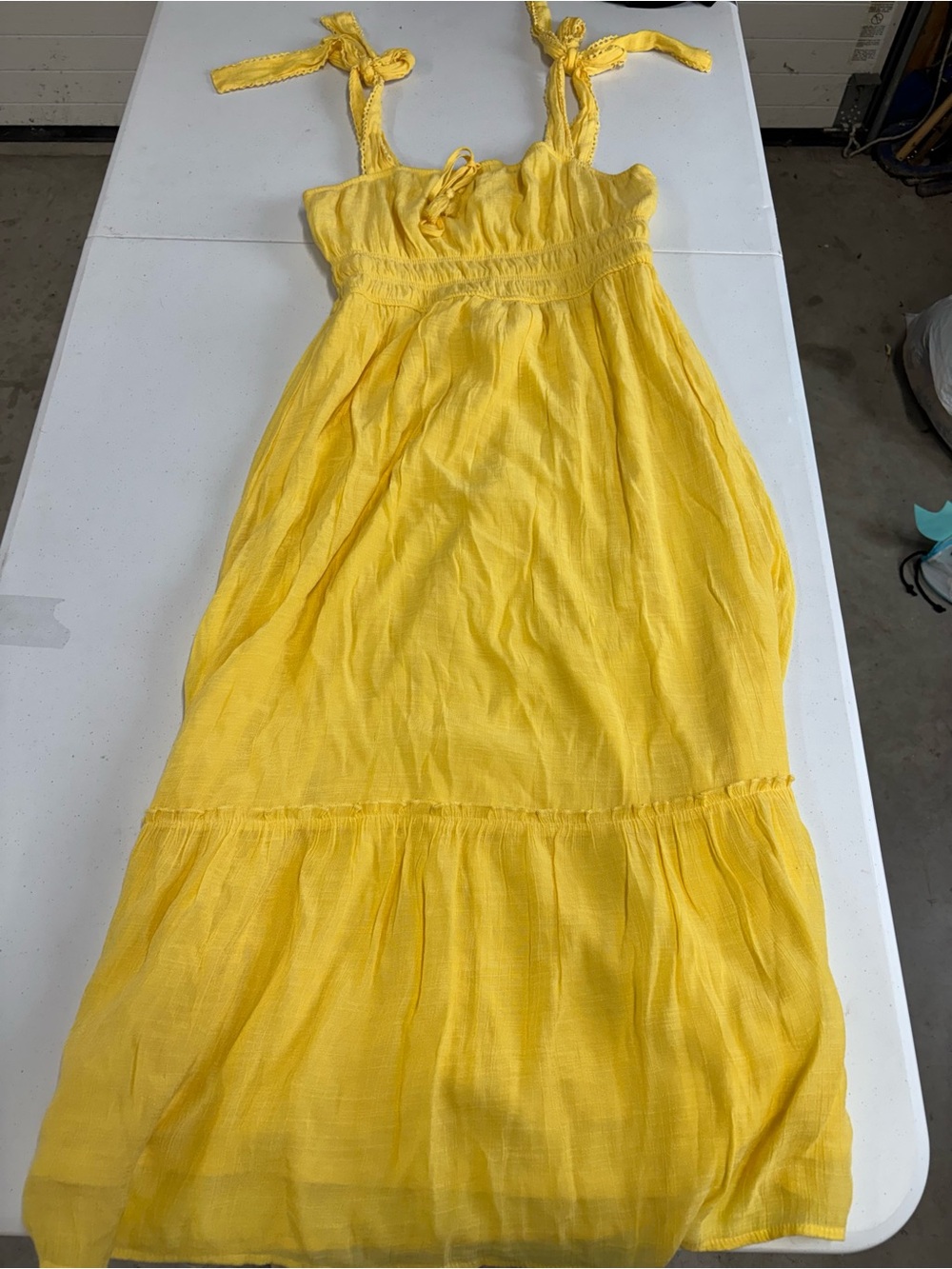 Yellow Tie-Shoulder Sundress